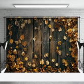 Aperturee - Aperturee Fallen Ginkgo Leaves Wooden Floor Autumn Backdrop
